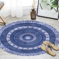 Sikunuo | Moroccan tribal circles pattern rug multicolor boho rug polyester pet-friendly non-slip backing washable area rug for the living room