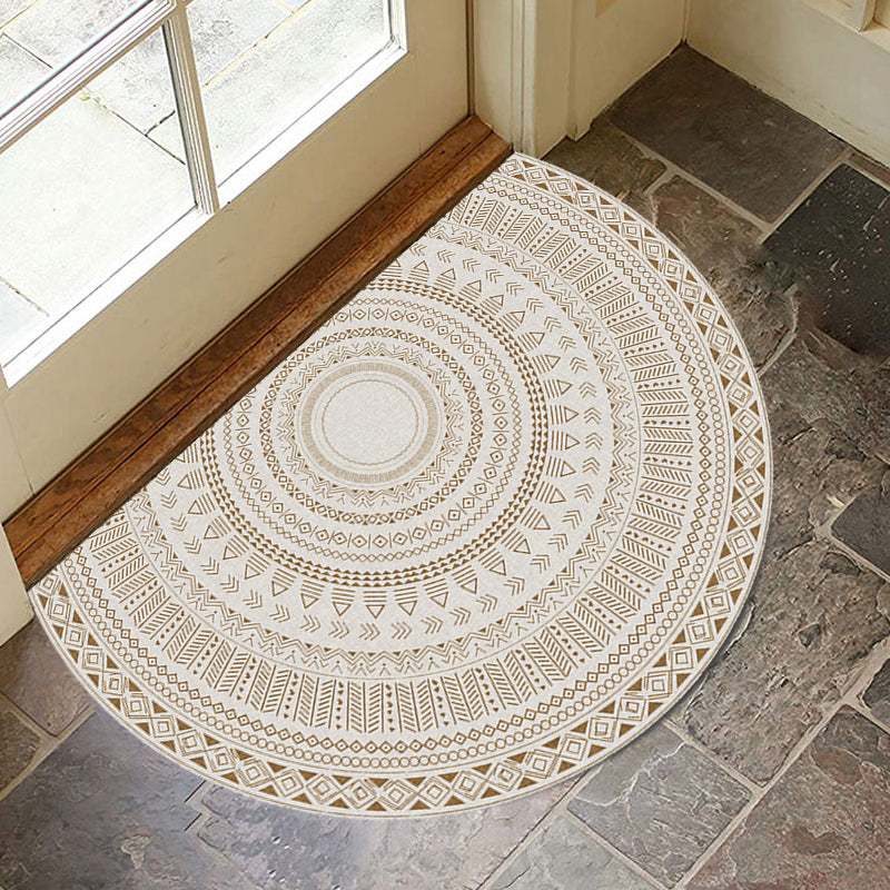 Sikunuo | Moroccan tribal floral pattern rug multicolored polyester rug machine washable pet friendly non-slip doormat for the living room