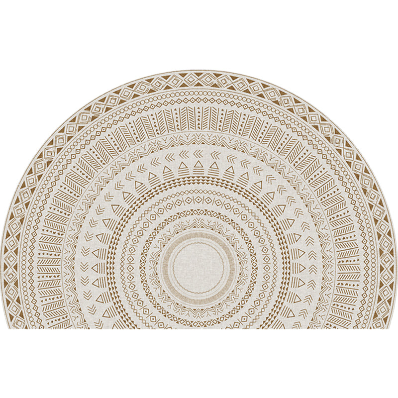 Sikunuo | Moroccan tribal floral pattern rug multicolored polyester rug machine washable pet friendly non-slip doormat for the living room