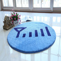 Sikunuo | Blue and Red Children's Carpet Polyester Home and Battery Pattern Carpet Pet Friendly Washable Non-Slip Back Carpet for Decoration