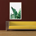 Sikunuo | Green Banana Leaf Canvas Art Textured Tropical Bedroom Wall Decor, Different Size