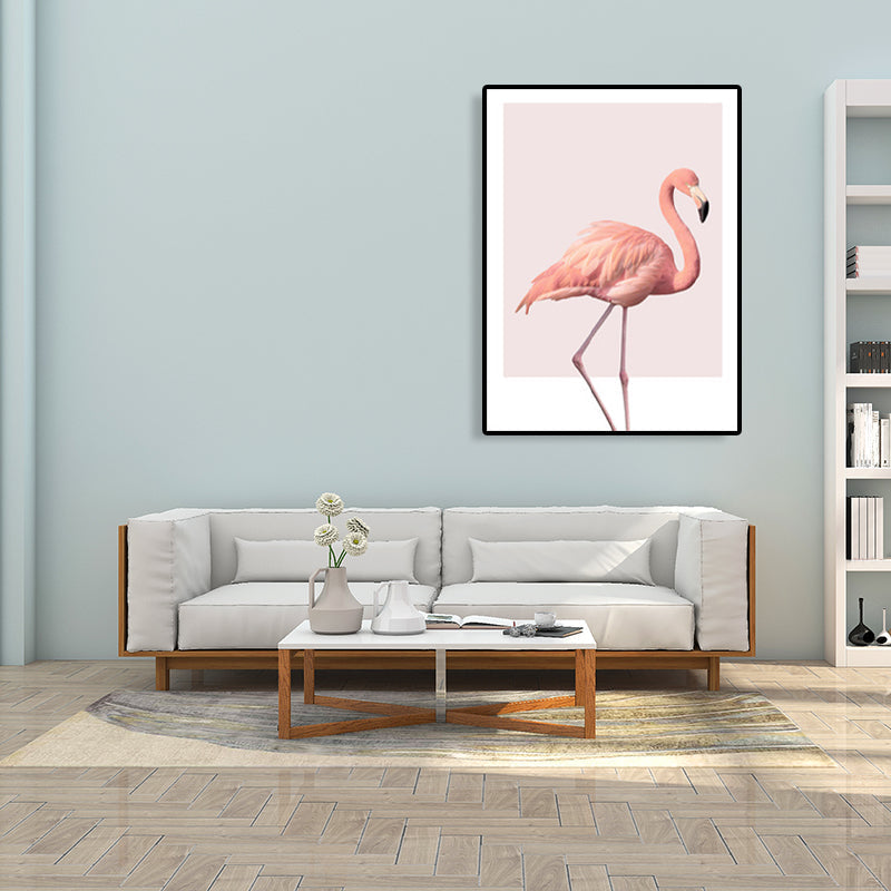 Sikunuo | Pink Flamingo Canvas Art Woven Tropical Girls Bedroom Wall Decor, Multiple Sizes
