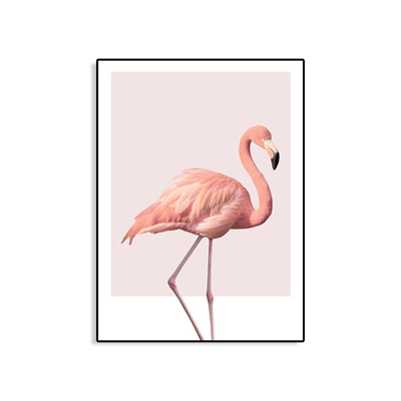 Sikunuo | Pink Flamingo Canvas Art Woven Tropical Girls Bedroom Wall Decor, Multiple Sizes