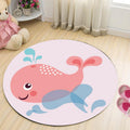 Sikunuo | Unique Multicolor Kids Rug Polyester Animal Pattern Rug Washable Pet-Friendly Non-Slip Carpet for the Children's Room