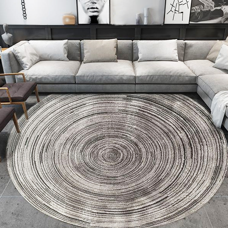 Sikunuo | Creative Multicolor Modernist Rug Polyester Circle and Brush Stroke Pattern Rug Washable Pet Friendly Non-Slip Rug for the Living Room
