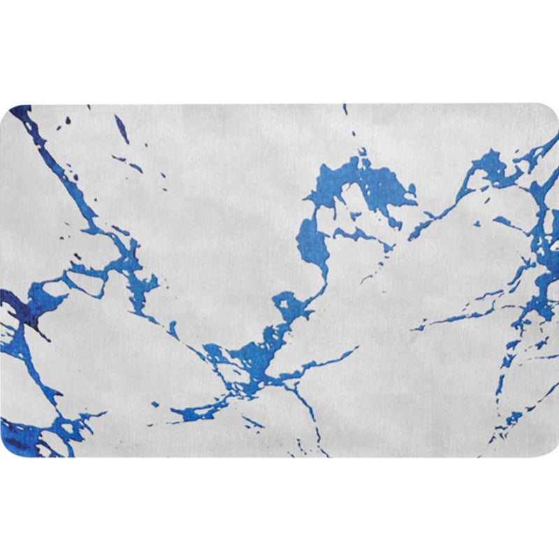 Sikunuo | Unique abstract rug Blue and White Shabby Chic rug Polyester Machine washable Non-slip rug for the living room