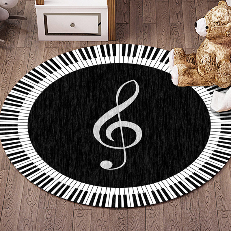 Sikunuo | Multicolor Flowers Pattern Rug with Star and Heart Polyester Kids Rug Washable Non-Slip Pet-Friendly Rug for Children's Room