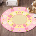 Sikunuo | Multicolor Flowers Pattern Rug with Star and Heart Polyester Kids Rug Washable Non-Slip Pet-Friendly Rug for Children's Room