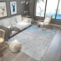 Sikunuo | Funky Abstract Rug Gray Shabby Chic Rug Polyester Pet Friendly Non-Slip Mat Washable Rug for the Living Room
