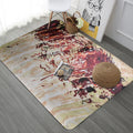 Sikunuo | Unique abstract rug Red Shabby Chic rug Polyester machine washable non-slip flooring for the living room