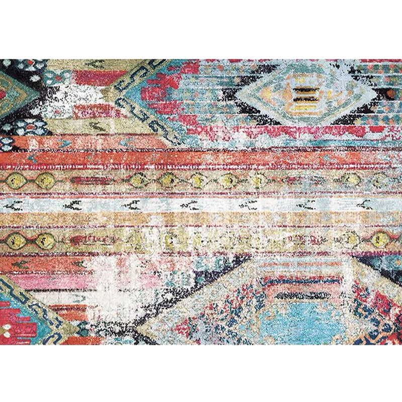 Sikunuo | Bohemian Tribal Pattern Rug More Colors Polyester Rug Machine Washable Non-Slip Back Rug for Living Room