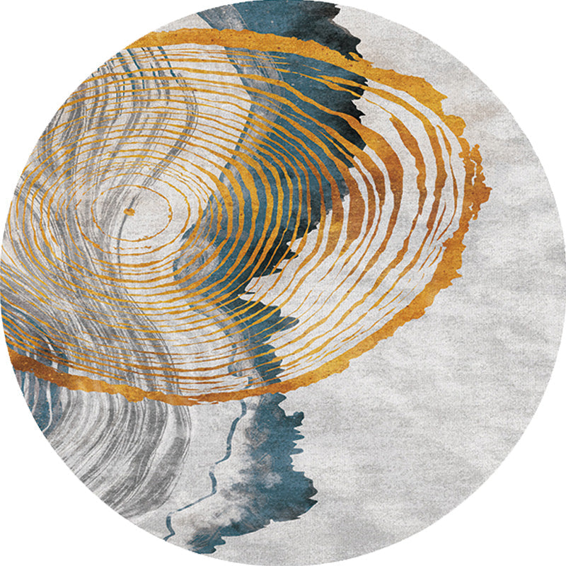 Sikunuo | Contemporary watercolour patterned rug with twist stripes Multi-colour polyester rug Non-slip backing Washable Pet-friendly rug for bedroom
