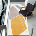 Sikunuo | Unique yellow modernist rug Polyester abstract rug washable pet-friendly non-slip rug for the living room