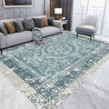 Sikunuo | Green Moroccan Carpet Polyester Medallion Pattern Carpet pet friendly washable anti-slip backing Carpet for decoration