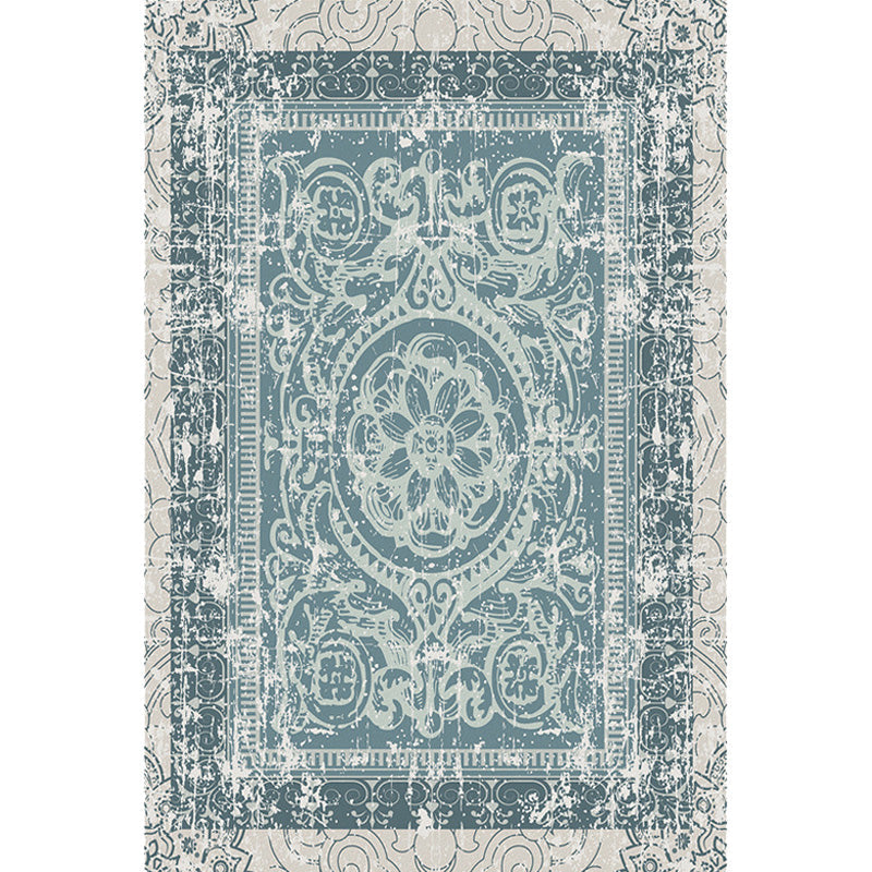 Sikunuo | Green Moroccan Carpet Polyester Medallion Pattern Carpet pet friendly washable anti-slip backing Carpet for decoration