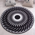 Sikunuo | Black and White Moroccan Carpet Polyester Flower Pattern Carpet Pet Friendly Washable Non-Slip Back Carpet for Decoration