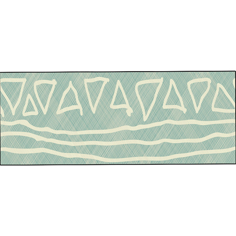 Sikunuo | Unique Heart Pattern Rug Black and Green Moroccan Rug Polyester Pet-Friendly Non-Slip Back Washable Rug for the Living Room