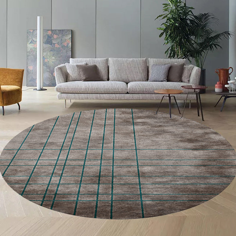 Sikunuo | Colorful checkered rug Polyester Modern rug Washable Non-slip Pet-friendly area rug for the living room