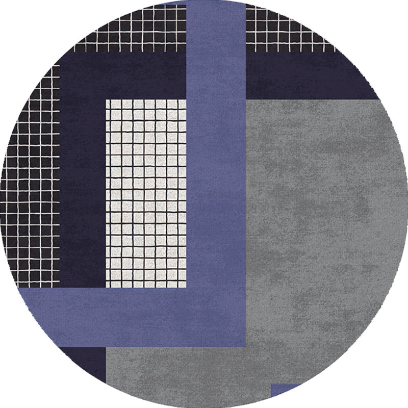 Sikunuo | Colorful checkered rug Polyester Modern rug Washable Non-slip Pet-friendly area rug for the living room