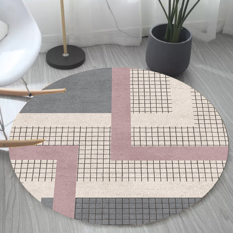 Sikunuo | Colorful checkered rug Polyester Modern rug Washable Non-slip Pet-friendly area rug for the living room