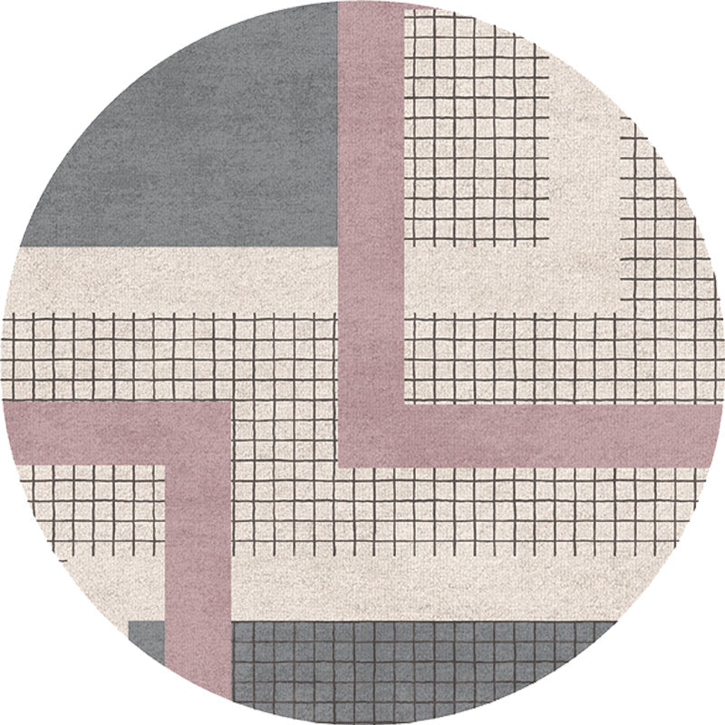 Sikunuo | Colorful checkered rug Polyester Modern rug Washable Non-slip Pet-friendly area rug for the living room