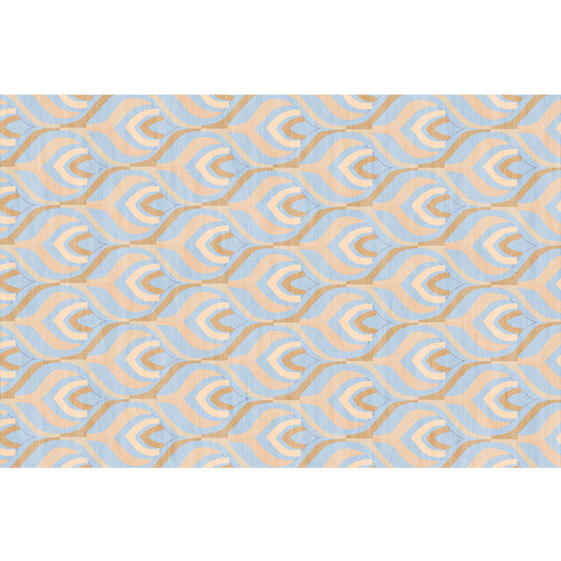 Sikunuo | Simple Multicolor Modernist Carpet Polyester Geometric and Checkered Pattern Carpet Washable Pet-Friendly Non-Slip Carpet for the Living Room