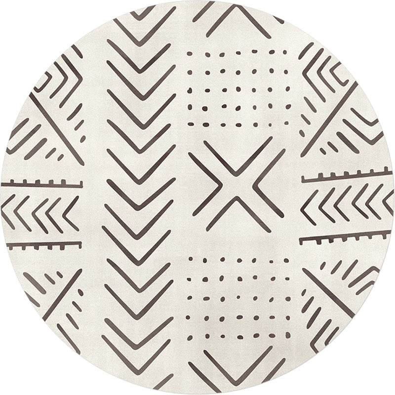 Sikunuo | Geometric and striped pattern carpet polyester modern carpet washable non-slip pet-friendly carpet for the living room
