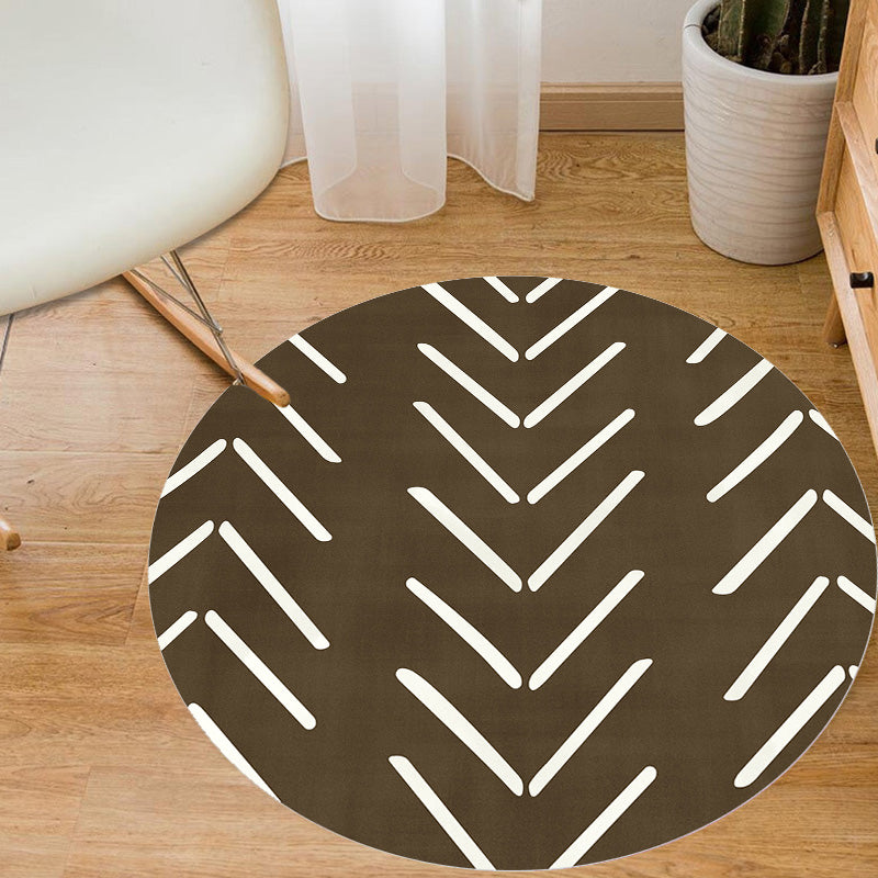 Sikunuo | Geometric and striped pattern carpet polyester modern carpet washable non-slip pet-friendly carpet for the living room