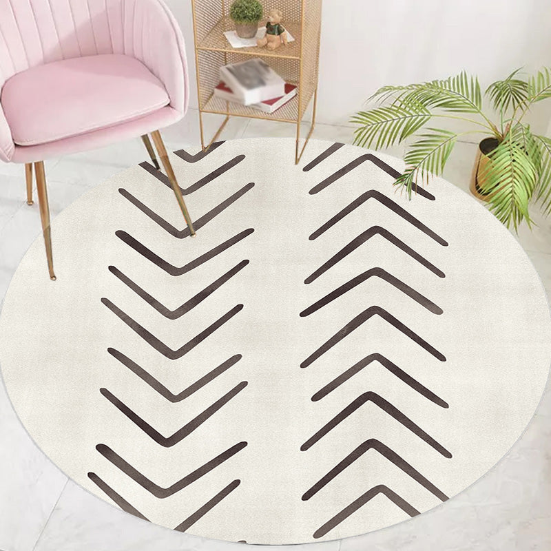 Sikunuo | Geometric and striped pattern carpet polyester modern carpet washable non-slip pet-friendly carpet for the living room