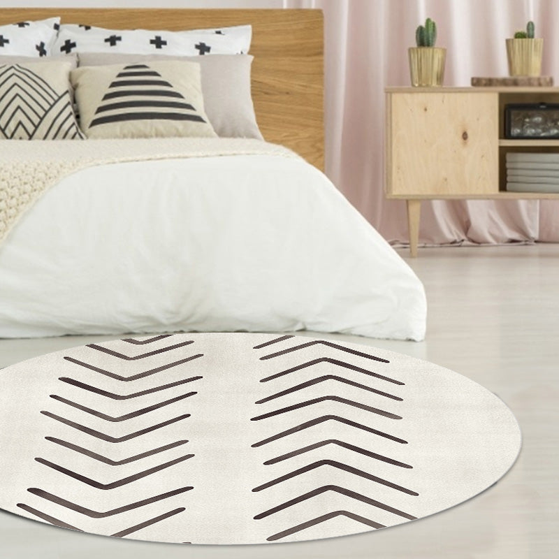 Sikunuo | Geometric and striped pattern carpet polyester modern carpet washable non-slip pet-friendly carpet for the living room