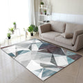 Sikunuo | Gray geometric pattern rug polyester modern rug washable non-slip pet-friendly rug for the living room