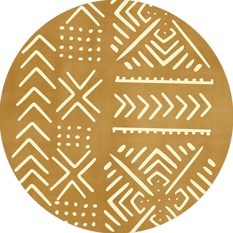 Sikunuo | Modernist geometric pattern rug with stripes black and yellow polyester rug non-slip backing washable pet-friendly rug for the bedroom