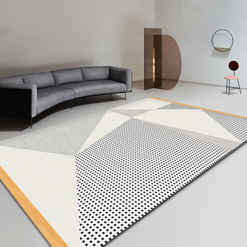 Sikunuo | Funky Modernism Rug Green and Gray Geometric and Checkered Pattern Rug Pet Friendly Non-Slip Washable Area Rug for Decoration