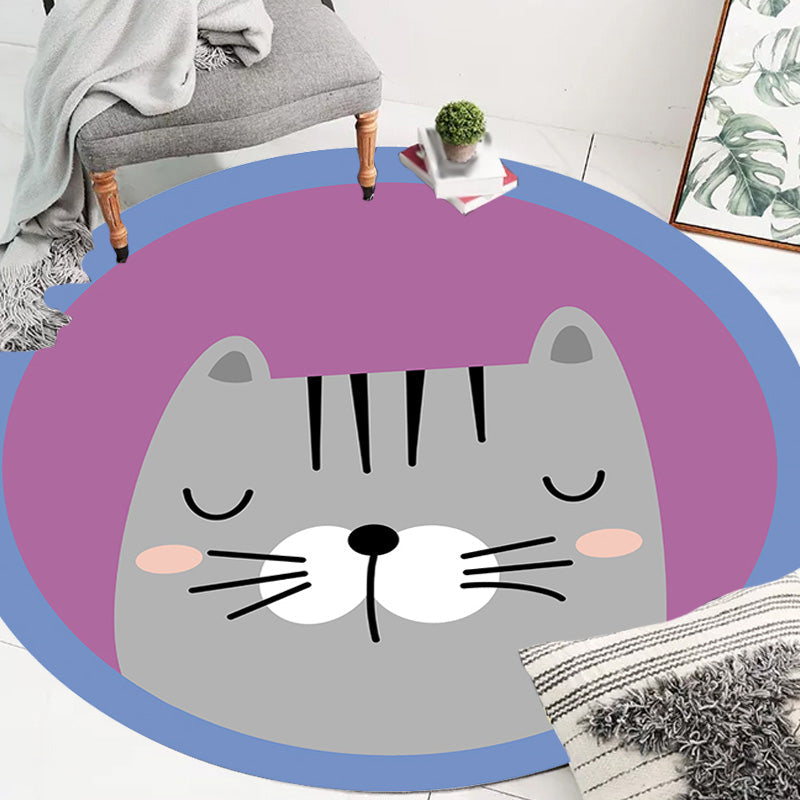 Sikunuo | Kids Animal pattern Carpet Multicolor Polyester Carpet Non-Slip Back Washable Pet-Friendly Carpet for Bedroom
