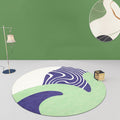 Sikunuo | Stylish Green Modernist Carpet Polyester Color Block Carpet Washable Pet-Friendly Non-Slip Carpet for Living Room