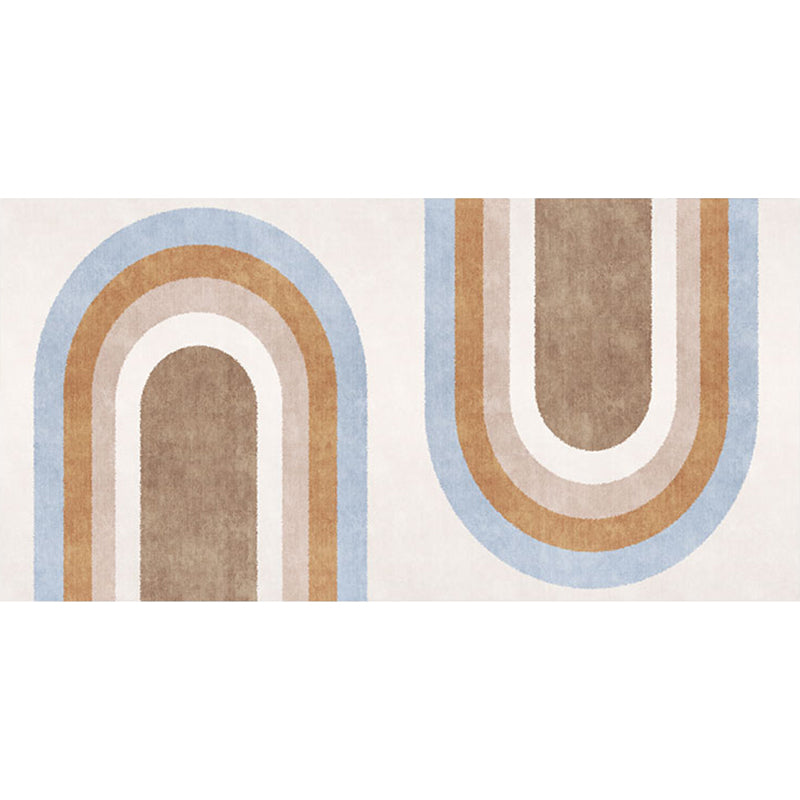 Sikunuo | Stylish brown Nordic carpet polyester geometric pattern carpet washable pet-friendly non-slip carpet for the living room
