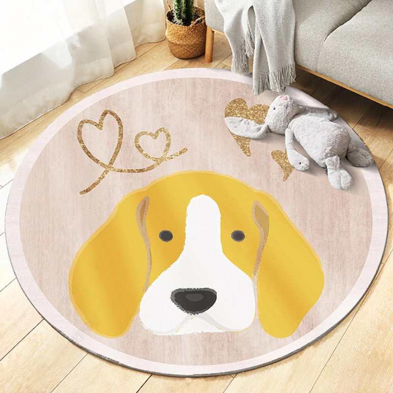 Sikunuo | Unique Multicolor Kids Rug Polyester Animal Pattern Rug Washable Pet-Friendly Non-Slip Carpet for the Children's Room