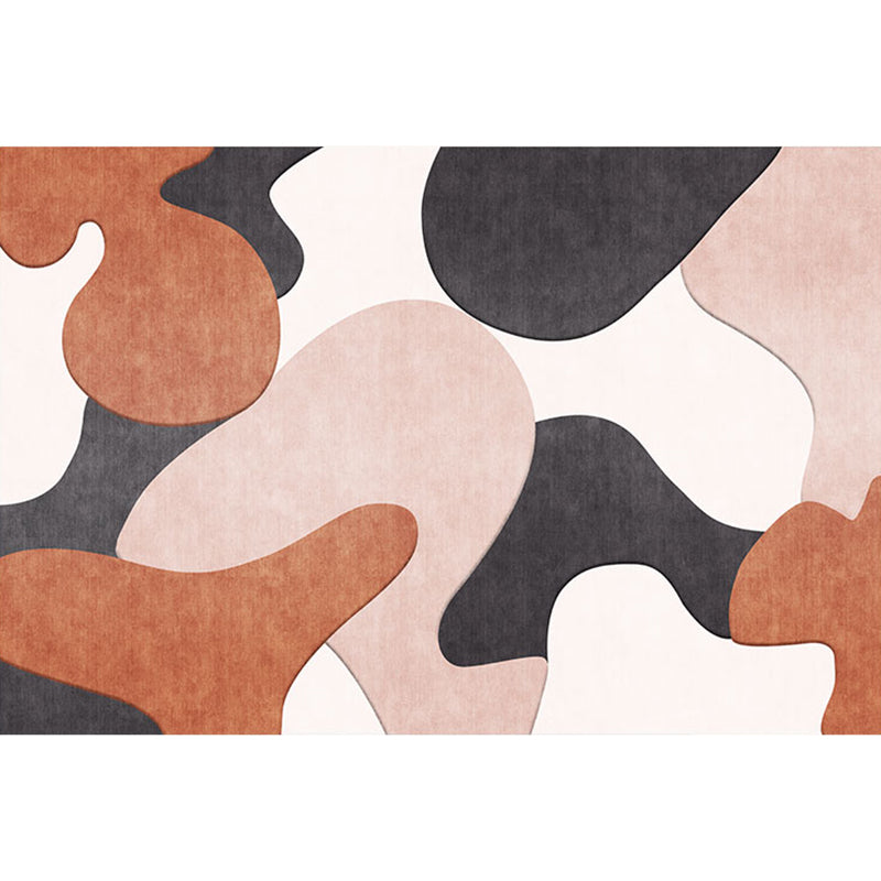 Sikunuo | Modern Colorblock Rug Multicolored Polyester Rug Non-slip Backing Washable Pet-friendly Rug for Home