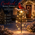 ❤️✨ Cardinal Memory Fountain Light – Illuminated Christmas Garden Memorial Decor