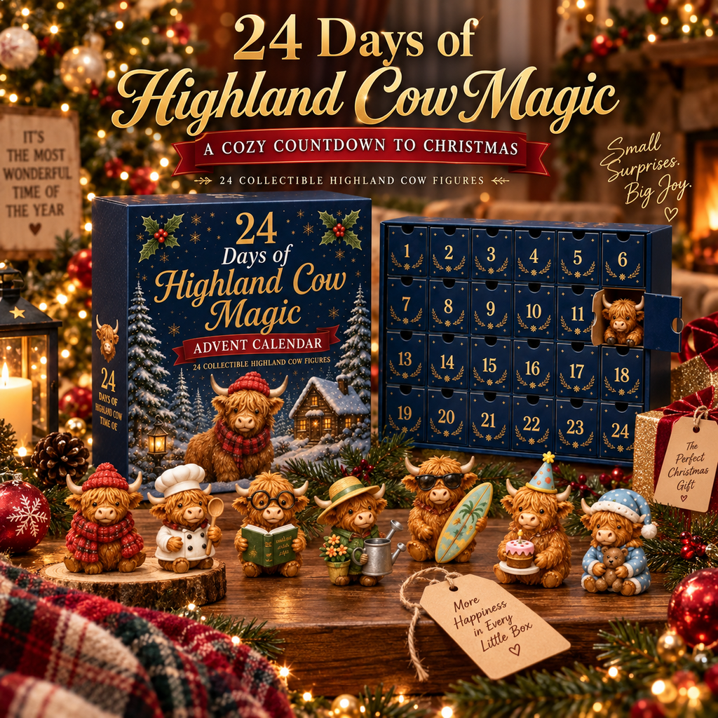 🐮🎄 Highland Cow Advent Calendar 2026 – 24-Day Collectible Figurine Countdown