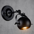 Sikunuo | Rotatable 1-Light Dome Wall Lamp Industrial Black Iron Wall Mounted Lighting for Restaurant
