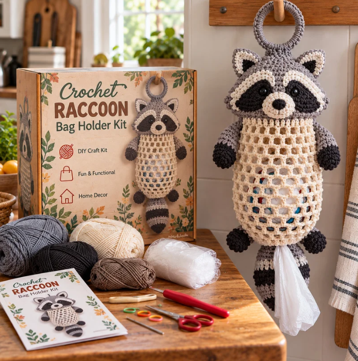 Crochet Animal Bag Holder DIY Kit – 8 Adorable Animals