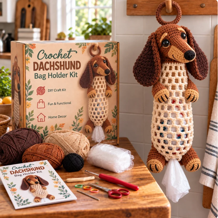 Crochet Animal Bag Holder DIY Kit – 8 Adorable Animals