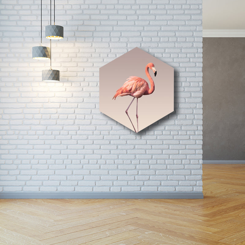 Sikunuo | Flamingo Canvas Print Home Interior Photography Tropical Animal Wall Art in Pink, Layered
