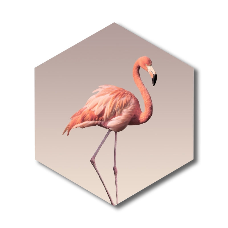 Sikunuo | Flamingo Canvas Print Home Interior Photography Tropical Animal Wall Art in Pink, Layered