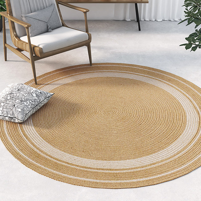 Sikunuo | Rustic Solid Color Rug Brown Sisal Carpet Non-Slip Back Washable Pet-Friendly Area Rug for Home
