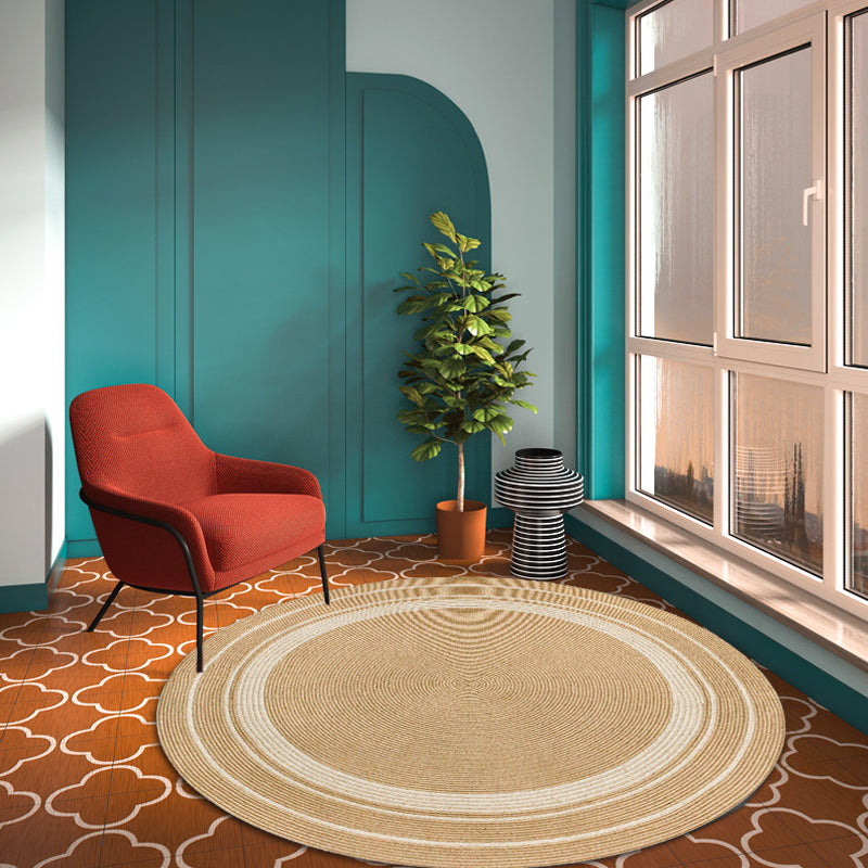 Sikunuo | Rustic Solid Color Rug Brown Sisal Carpet Non-Slip Back Washable Pet-Friendly Area Rug for Home