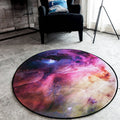Sikunuo | Black Galaxy Pattern Rug Polyester Novelty Rug Washable Non-Slip Pet Friendly Area Rug for Bedroom