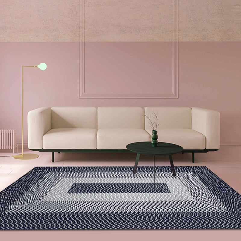 Sikunuo | Unique Rustic Floor Mat Cotton Geometric Pattern Rug Washable Pet Friendly Non-Slip Carpet for Living Room