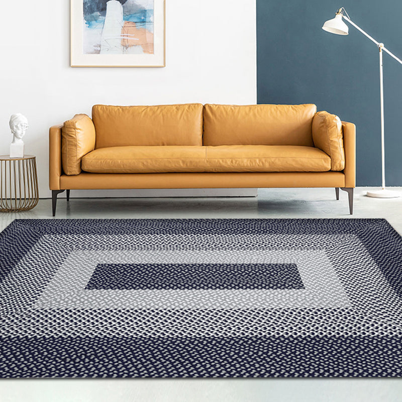 Sikunuo | Unique Rustic Floor Mat Cotton Geometric Pattern Rug Washable Pet Friendly Non-Slip Carpet for Living Room